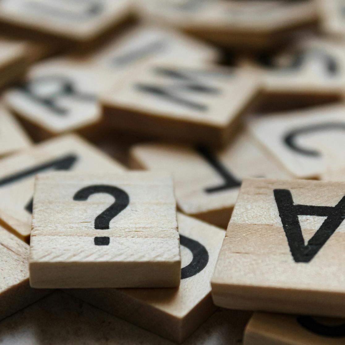 Wooden question mark
