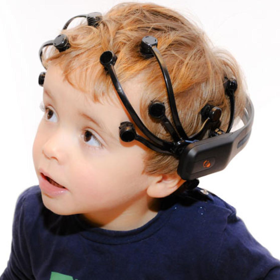 Emotiv headset on child's head
