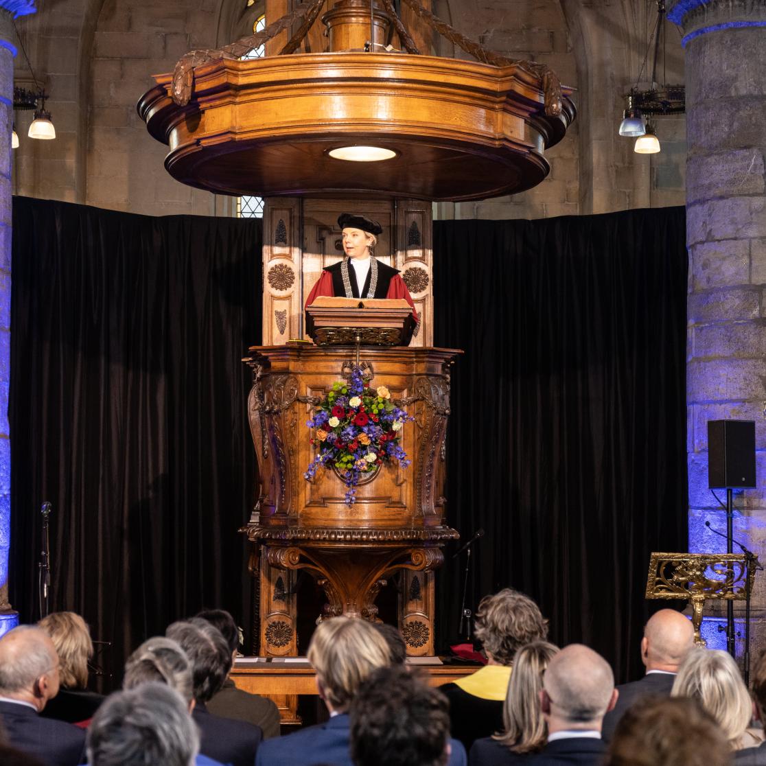 Rector Pamela Habibović holding a speech during the Dies Natalis