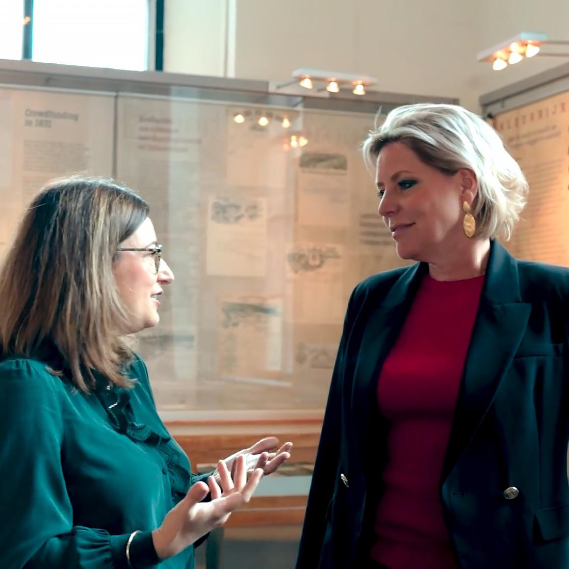 YERUN Secretary General Silvia Gomez talking to Maastricht University President Rianne Letschert