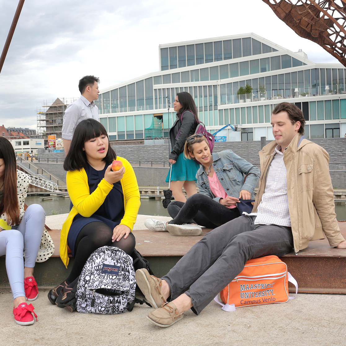 Student chilling outside
