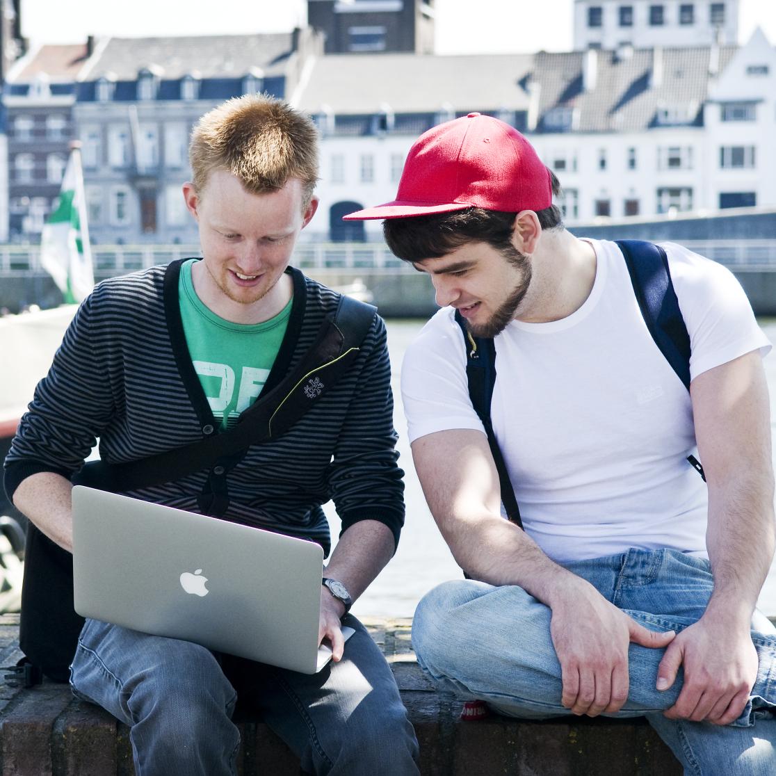 Students studying outside