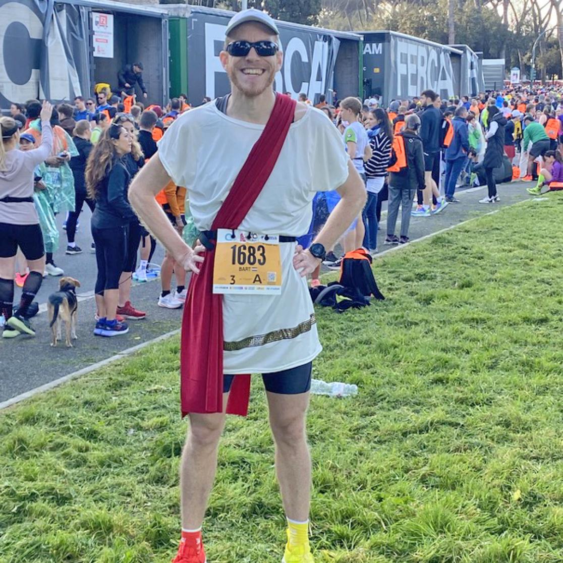 Bart Mennink in a gladiator costume