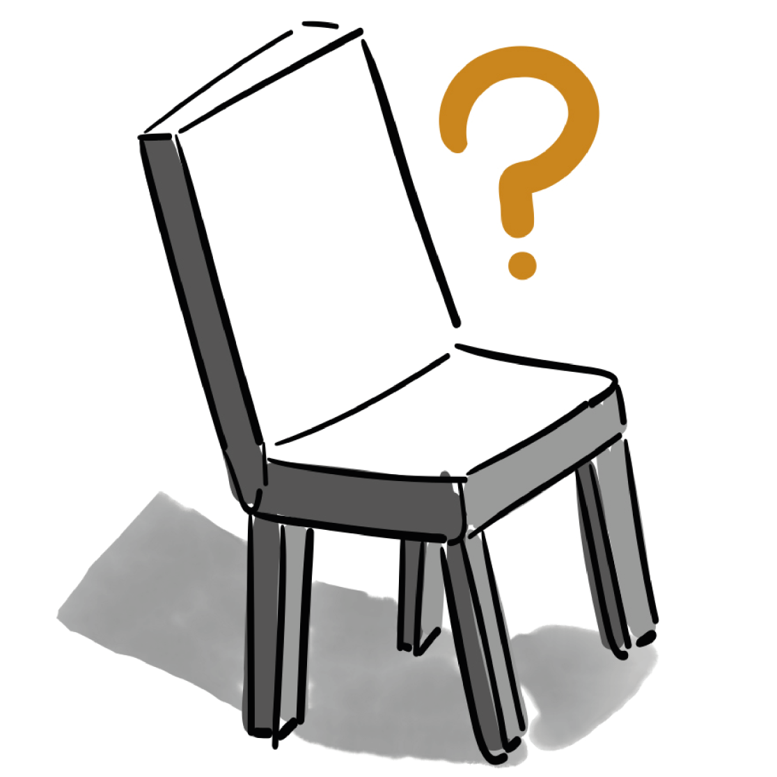 Chair with a question mark symbolising: Who has a seat at the table