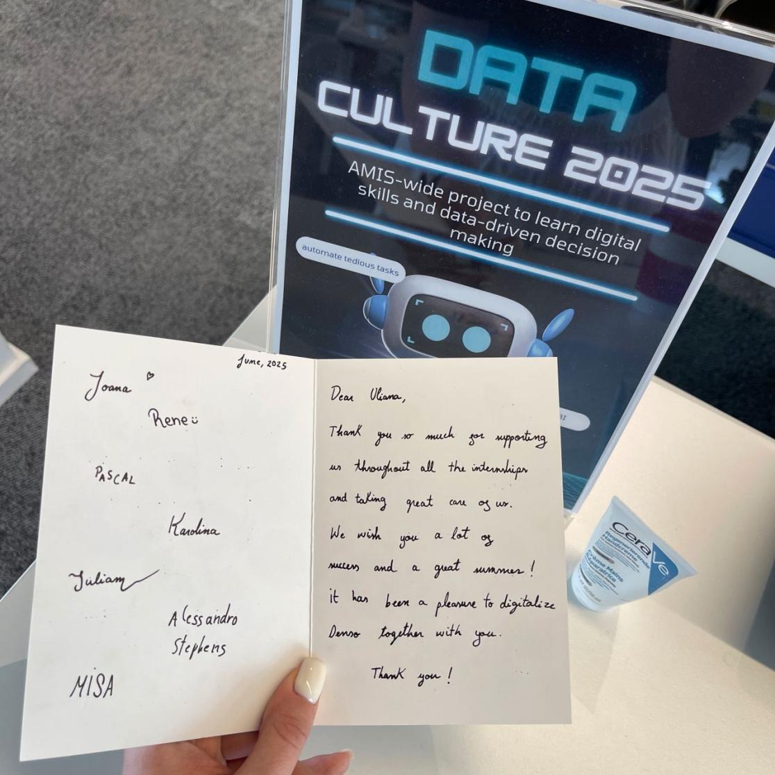 Thank you card DENSO internship