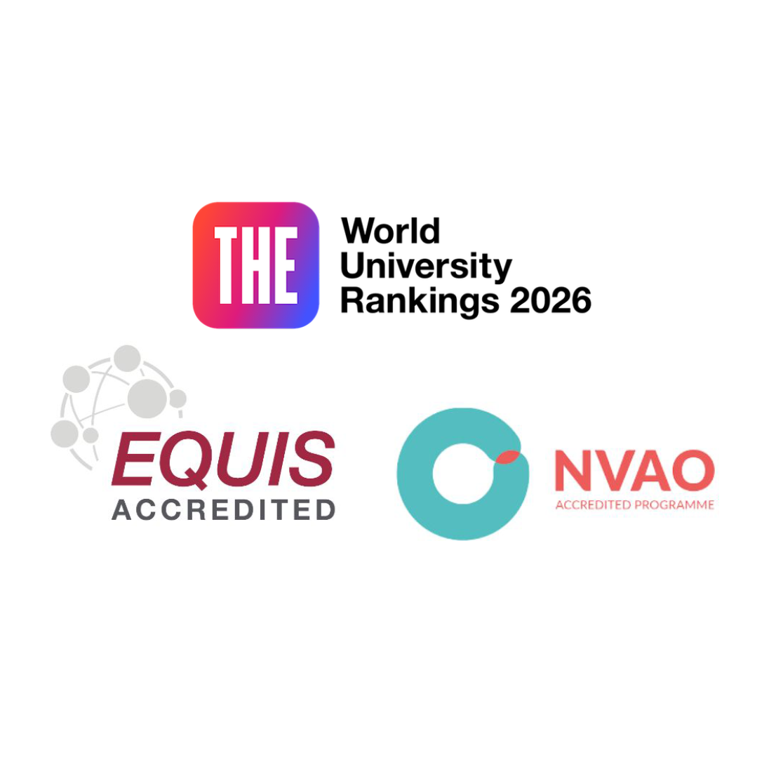 Faculty of Law ranked in the THE World University Rankings 2026, and EQUIS and NVAO accreditated