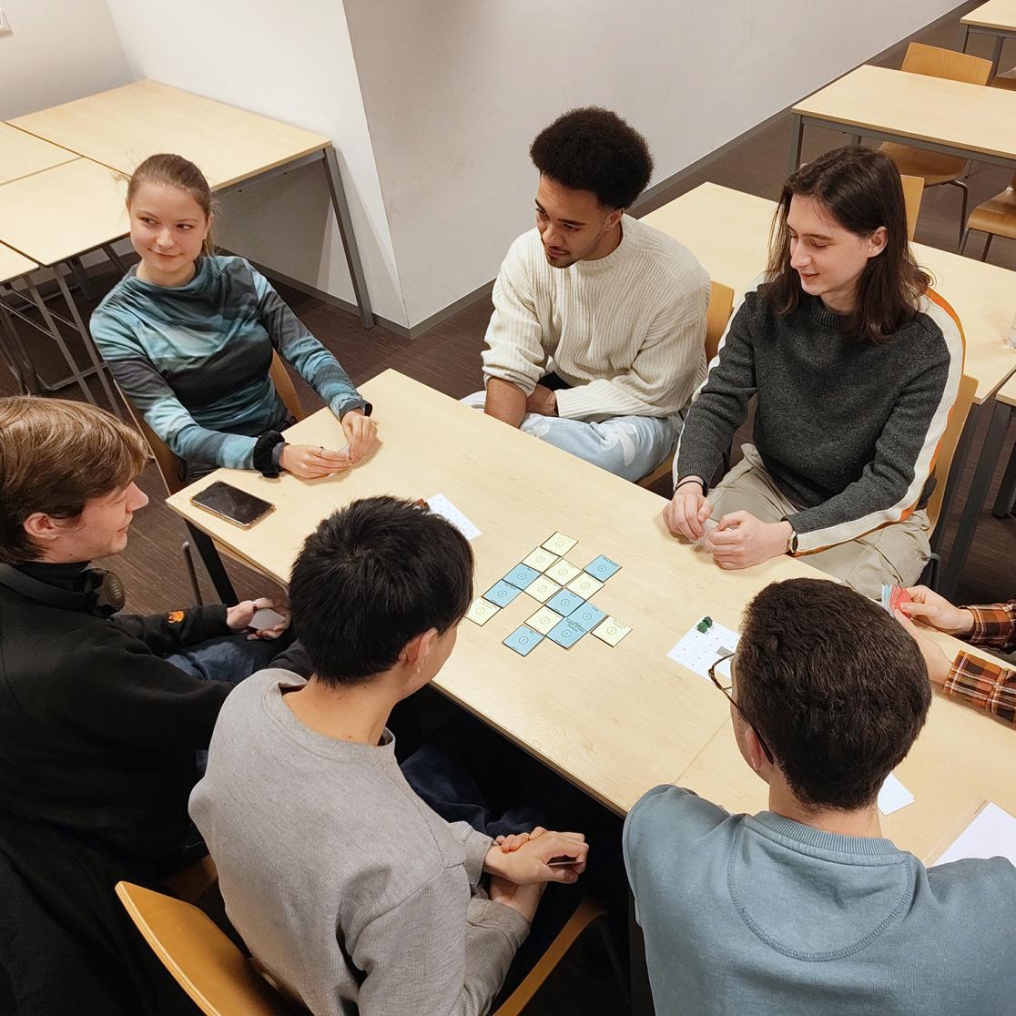 students playing the linear algebra game