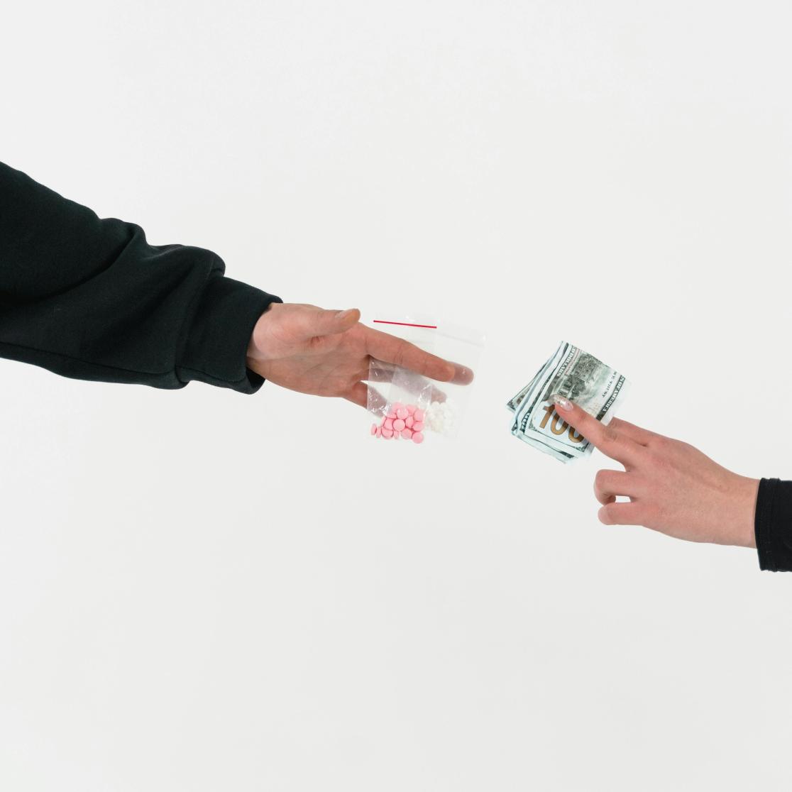 Uitwisseling van drugs voor geld