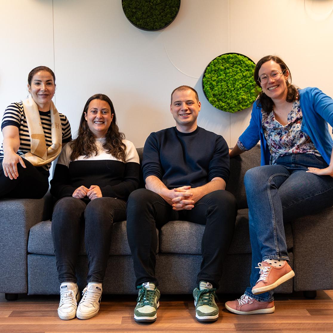 Carlier and her team, from left: Leyla Noroozbabaee, Yağmur Doğay, Laurence Nickel and  Aurélie Carlier 