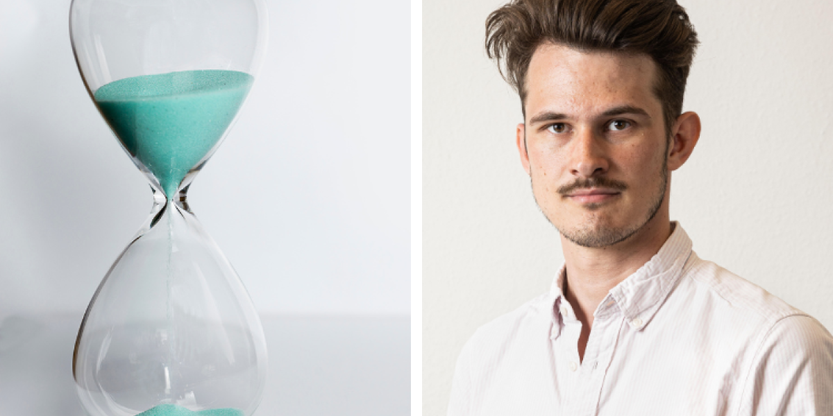 Zandlopen en portret Konrad Kollnig