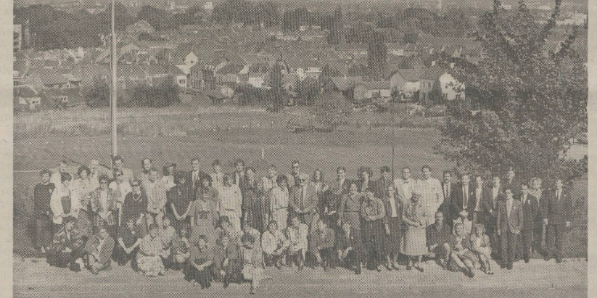 De eerste lichting juristen op een groepsfoto in 1986.