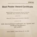 Best Poster Award ICAART2020