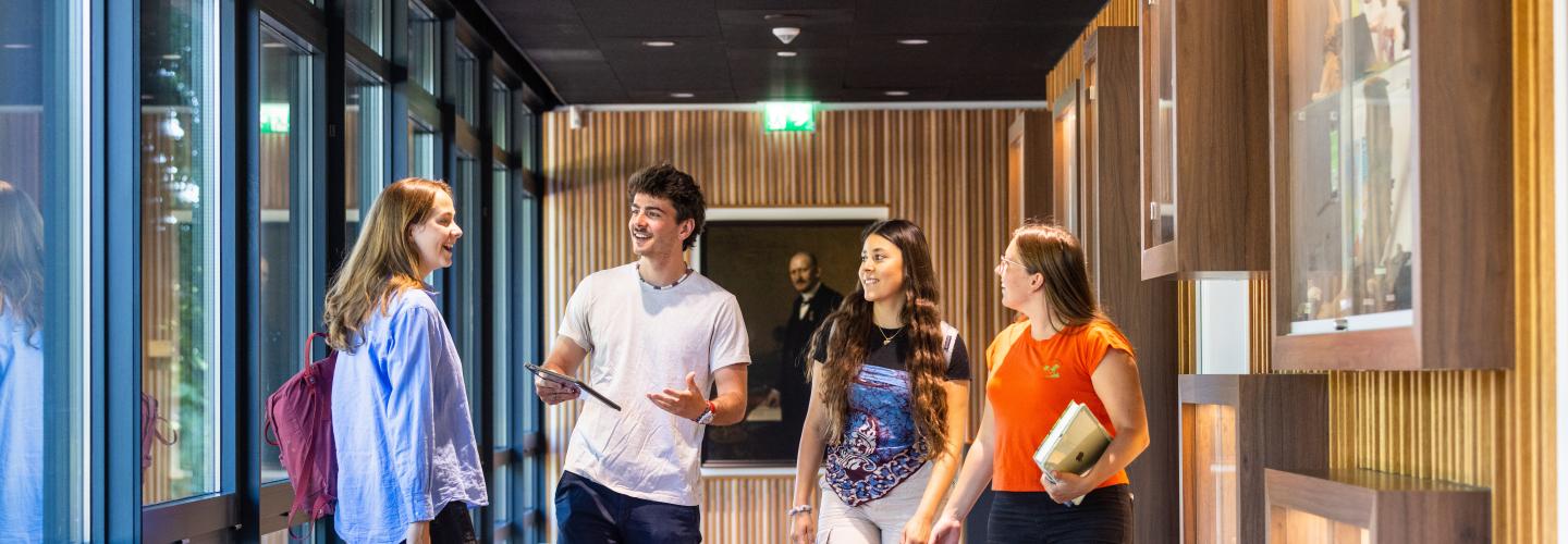 Students in a hallway