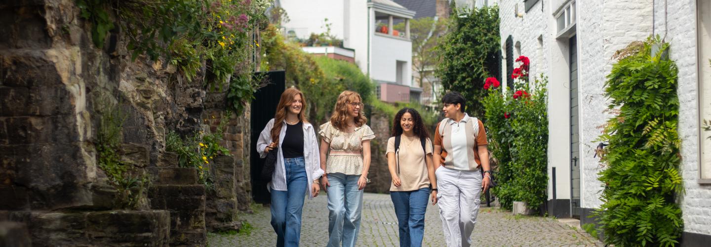 CES students at the old city wall in the city centre of Maastricht
