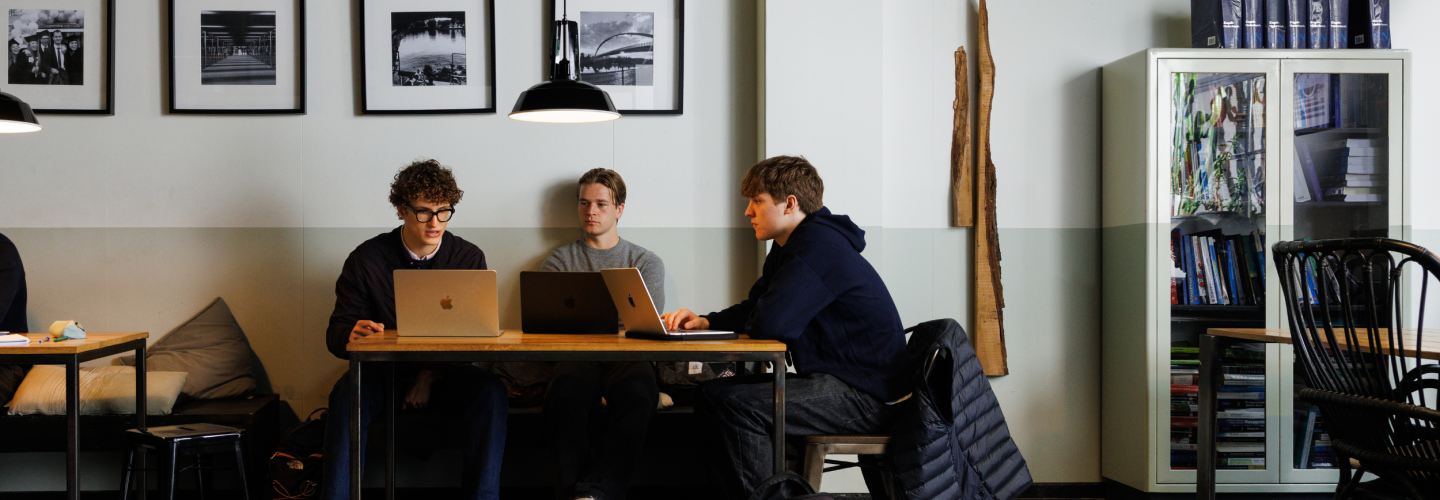 Business Analytics students studying