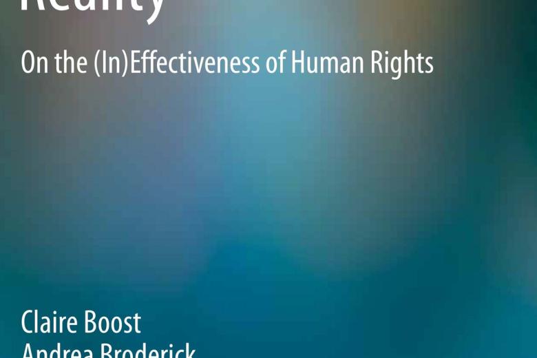 Book cover with abstract image and the title 'Myth or Lived Reality - On the (In)Effectiveness of Human Rights' 