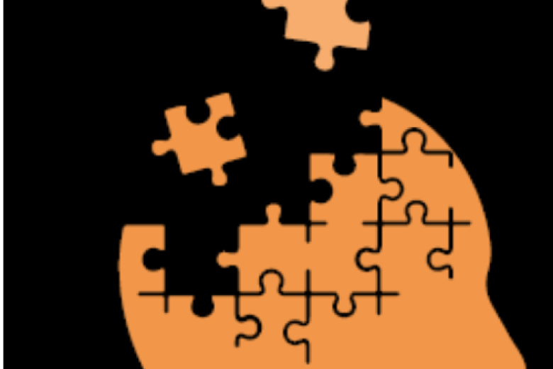 Brain with puzzle pieces