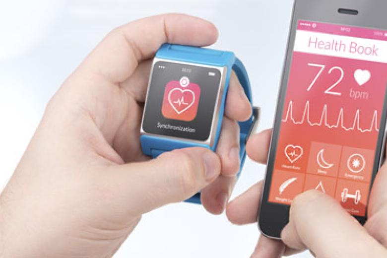 A smartphone displaying medical data on the screen