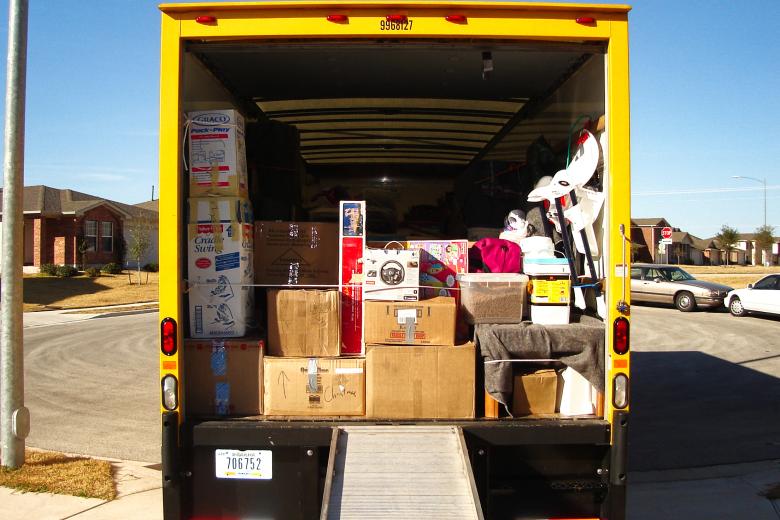 A moving truck.
