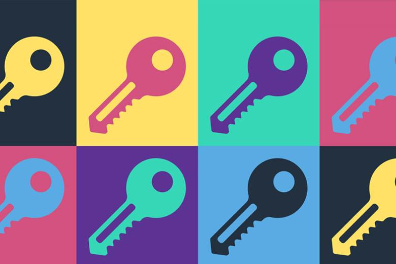 Keys in various colours