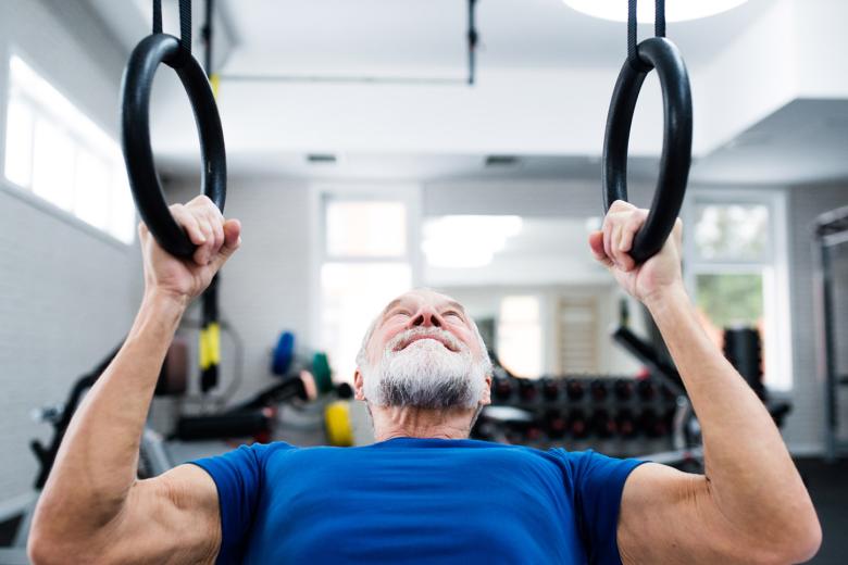 Senior doing exercises