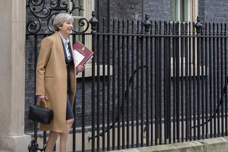 On her way out: Prime Minister Theresa May