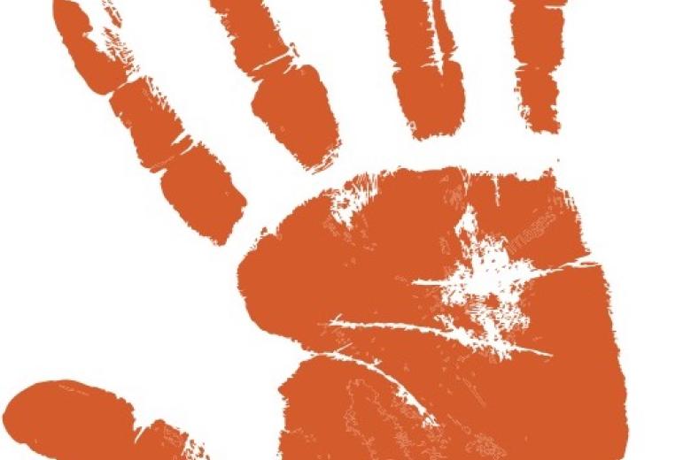 STOP! Orange hand