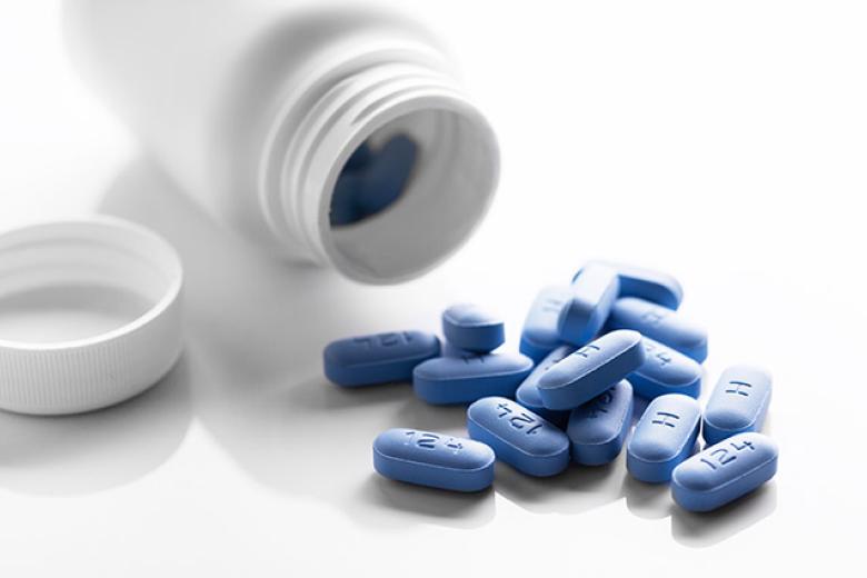 Bottle of PreP HIV profylaxis pills