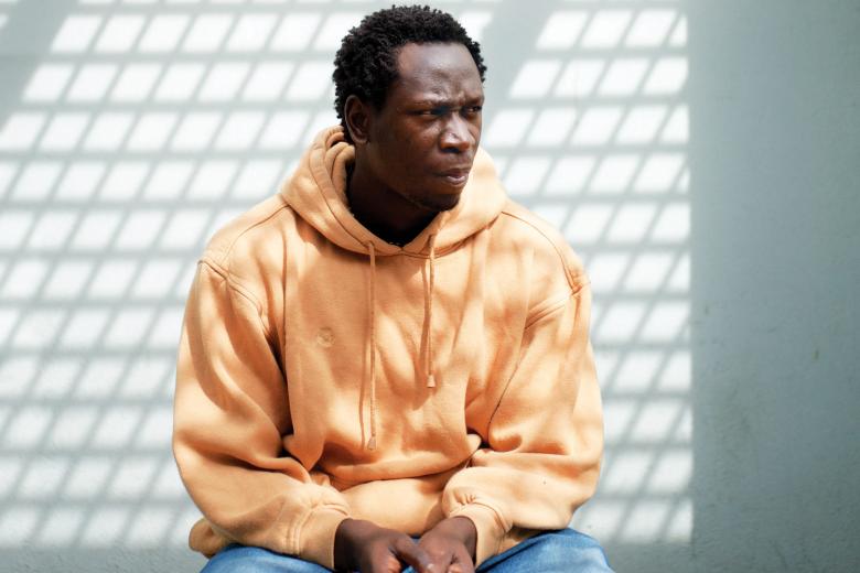 Picture of a detained refugee