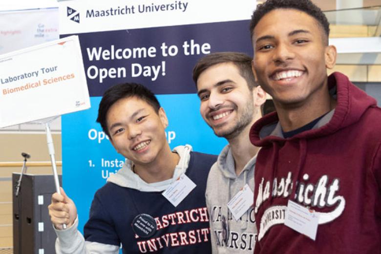 Three students at the UM Open Day