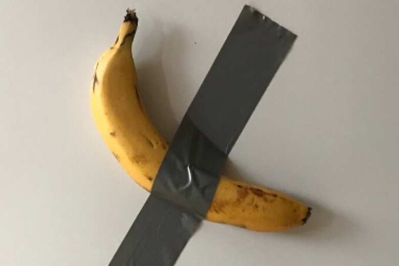 Banana taped to wall