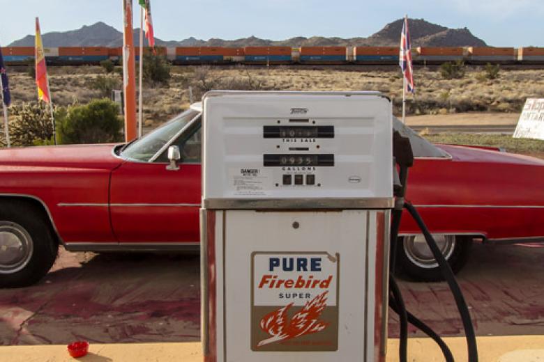 Retro American gas station