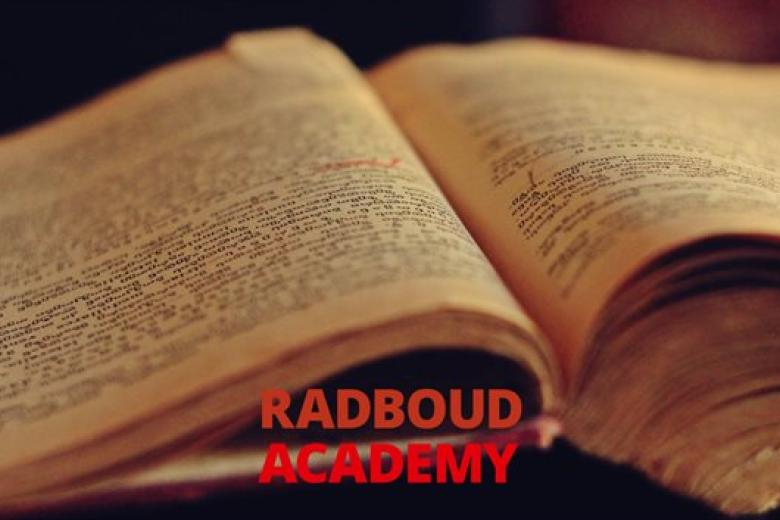 old book with radboud acadey logo
