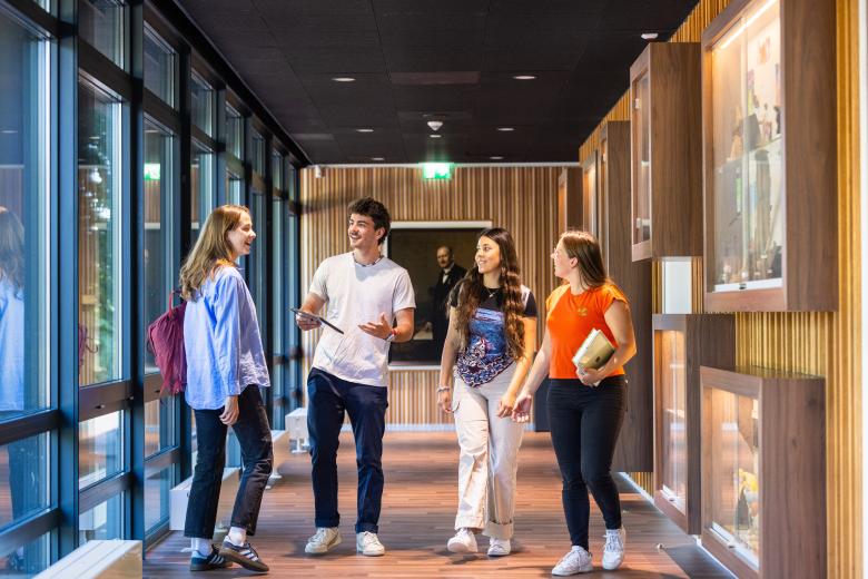 Students in a hallway