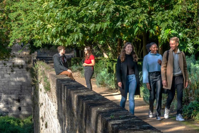 Students on city wall