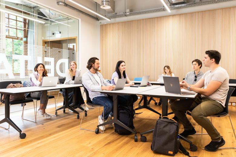 Students sitting in classroom