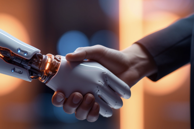 Robot shaking hands