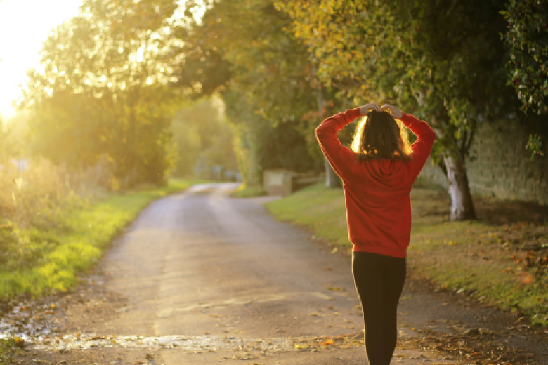 Woman walking in nature