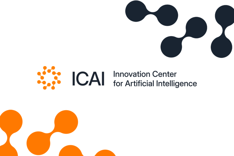 orange and blue logo of ICAI labs