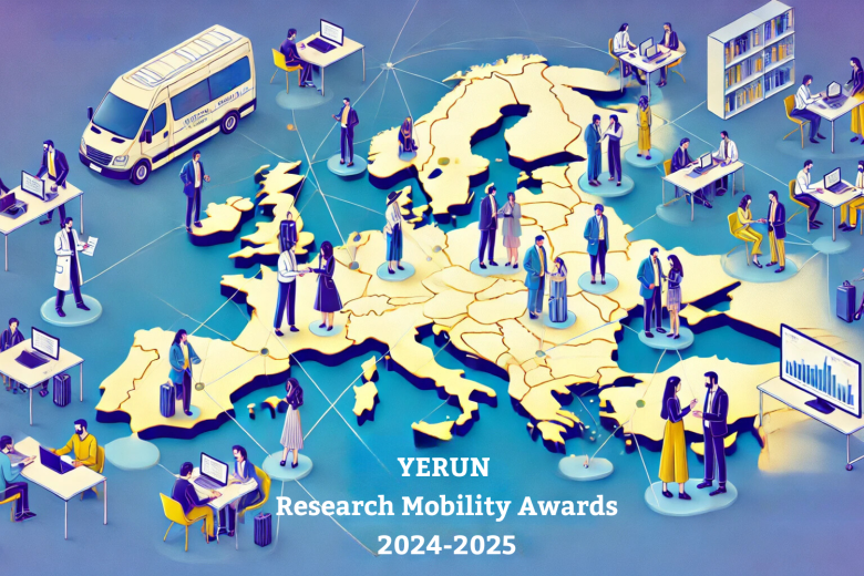 YERUN Map of Europe drawing with people collaborating and networking