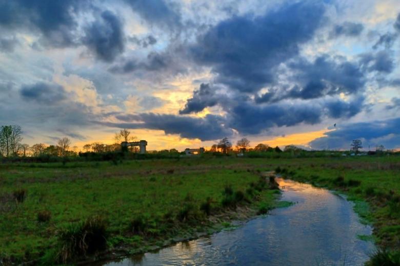 Cloudy sunset at Bosscherveld floodplain