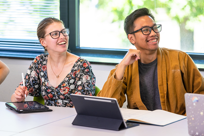Students studying together