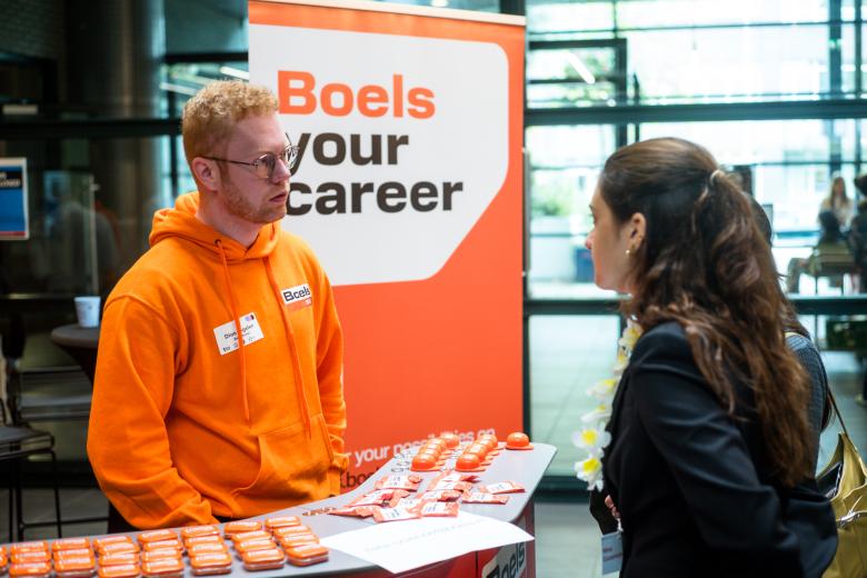 People talking at event