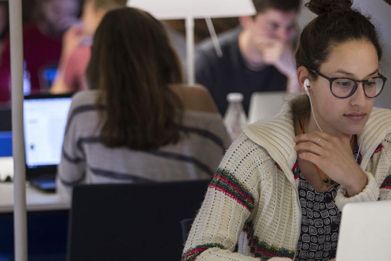 Students studying