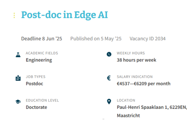 Postdoc in Edge AI Vac DACS