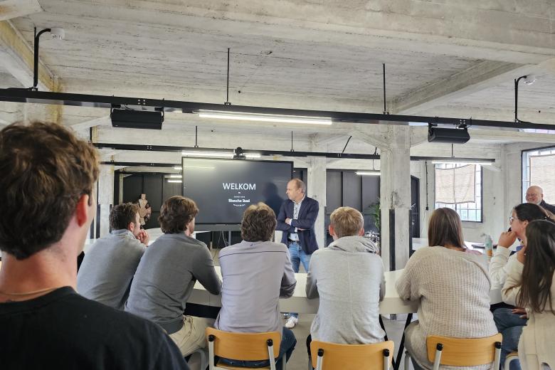 CES students from Christopher Newport University during a business visit at Blanche Dael in Maastricht
