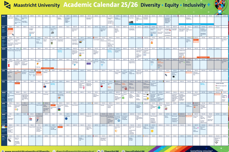 Diversity Equity Inclusivity plus Academic Calendar 2025-2026