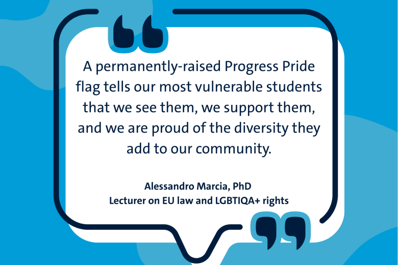 UM raising Pride flag year-round quote Alessandro