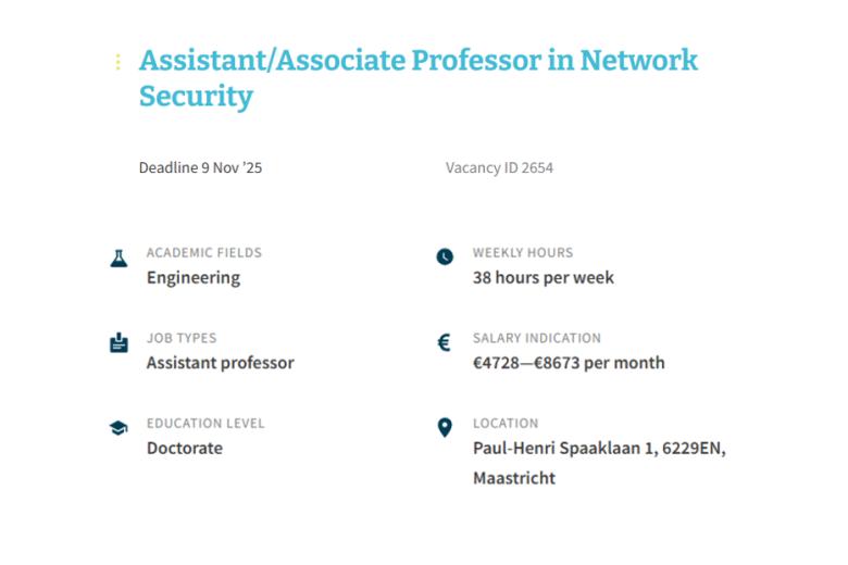 Assistant/Associate Professor in Network Security