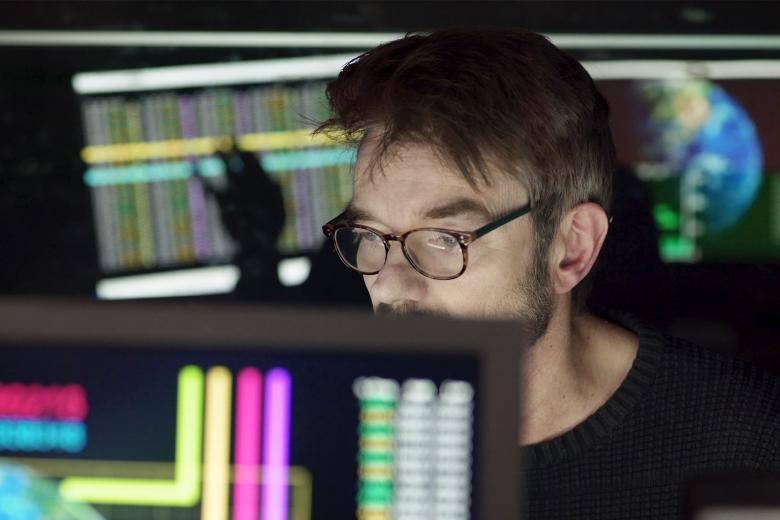 Young man working with a computer